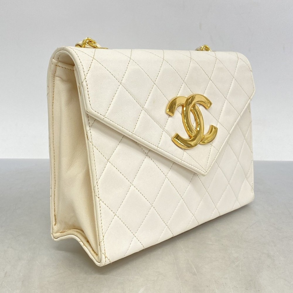 Chanel Shoulder Bag Matelasse Chain Decacoco Lambskin White Women's - Picture 2 of 12